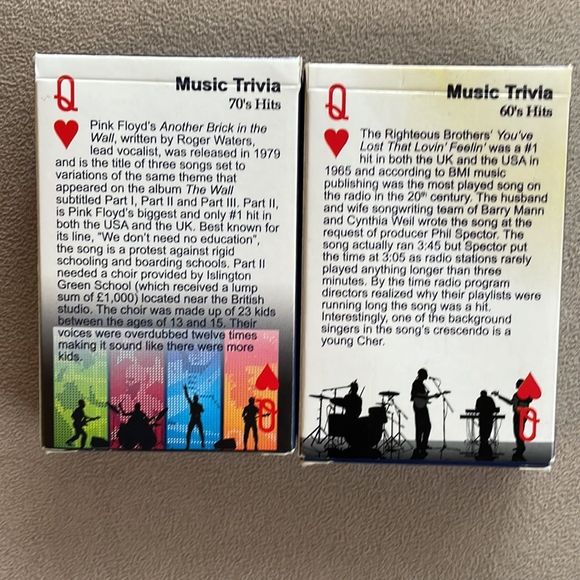 MUSIC TRIVIA Playing cards (2 decks - 60’s & 70’s) - Picture 5 of 10